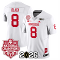 Kaelon Black Jersey #8 Indiana Hoosiers 2025 National Champions Stitched White