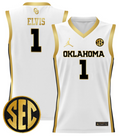 Kobe Elvis Jersey #1 Oklahoma Sooners 2024 Lightweight Basketball White Gold