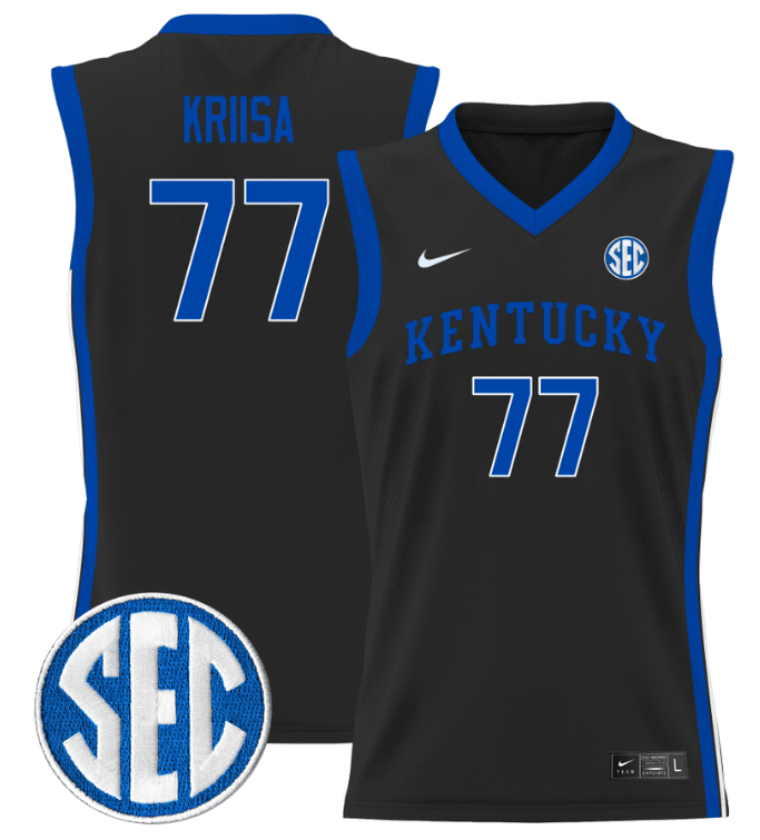 Kerr Kriisa Jersey #77 Kentucky Wildcats Lightweight Basketball Black