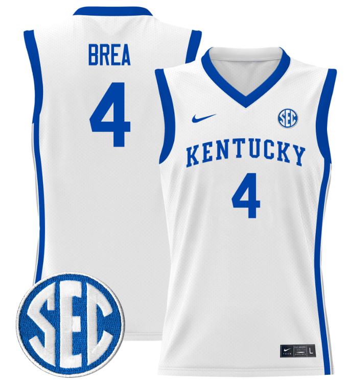Koby Brea Jersey #4 Kentucky Wildcats Lightweight Basketball White