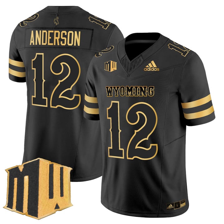 Kaden Anderson Jersey #12 Wyoming Cowboys 2025 Gold Vapor Stitched