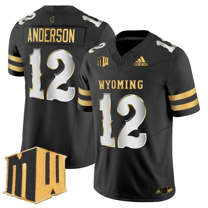 Kaden Anderson Jersey #12 Wyoming Cowboys 2025 Gold Vapor Stitched