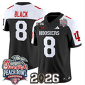 Kaelon Black Jersey #8 Indiana Hoosiers 2026 Peach Bowl Champions Patch Stitched