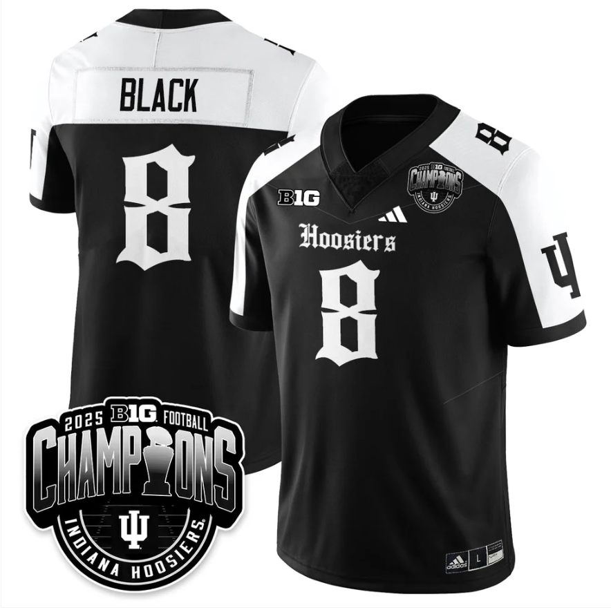 Kaelon Black Jersey #8 Indiana Hoosiers Gothic Big 10 Champions Stitched