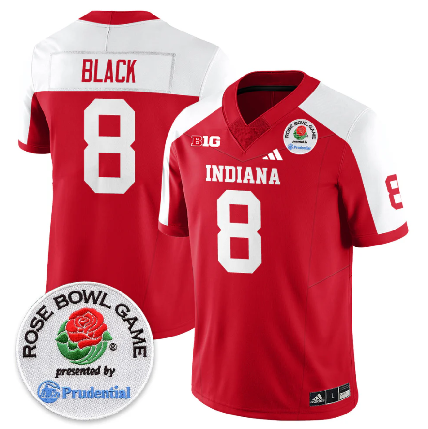 Kaelon Black Jersey #8 Indiana Hoosiers Vapor Rose Bowl Patch Stitched