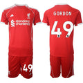 Kaide Gordon Jersey #49 Liverpool Red Home 2025 Soccer Suit