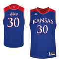Kansas Jayhawks #30 Ochai Agbaji Jersey Blue Embroidery College Basketball Jerseys