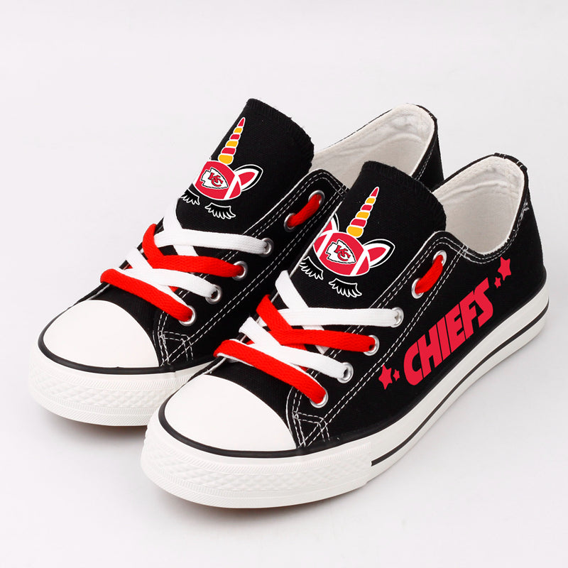 Kansas City Chiefs Low Top Canvas Sport Sneakers Shoes For Men Women Fans
