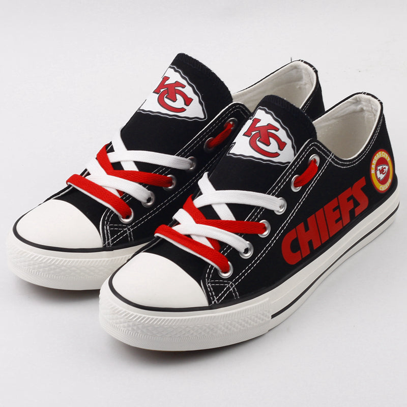Kansas City Chiefs Low Top Canvas Sport Sneakers Shoes For Men Women Fans