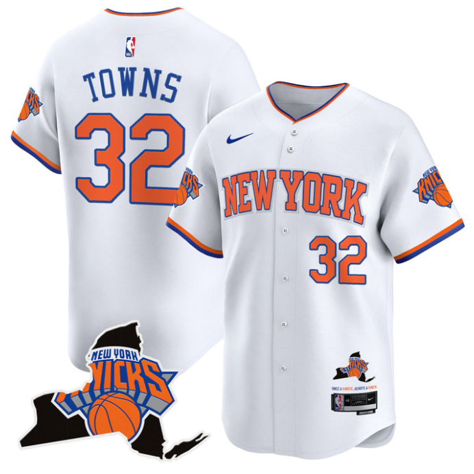 Karl-Anthony Towns Jersey #32 New York Knicks Vapor Baseball Stitched