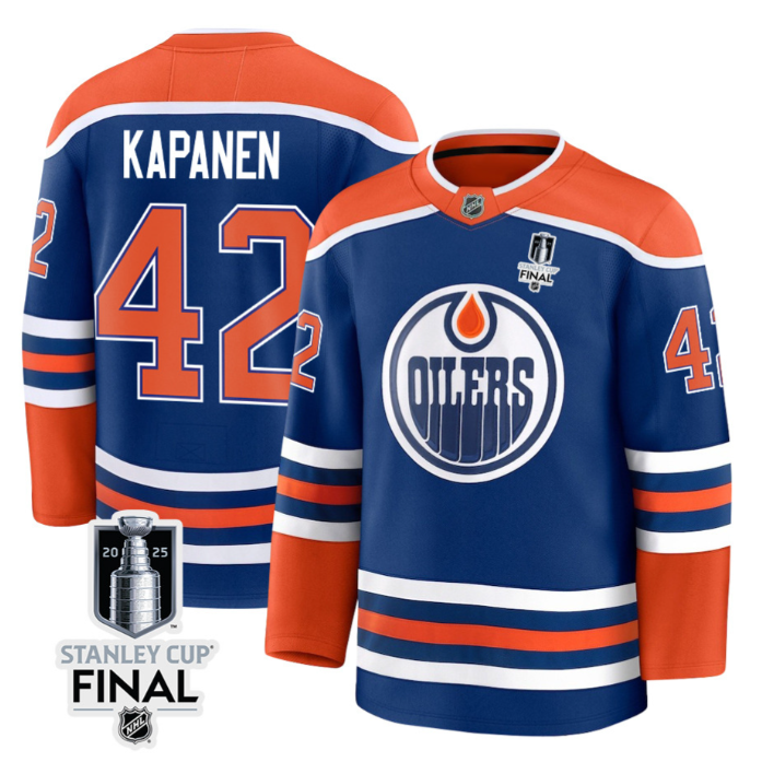 Kasperi Kapanen 42 Edmonton Oilers 2025 Stanley Cup Final Home Breakaway Men Jersey
