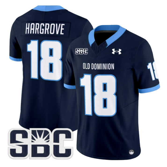 Ke'Travion Hargrove Jersey #18 Old Dominion Monarchs 2025 Vapor Stitched Navy