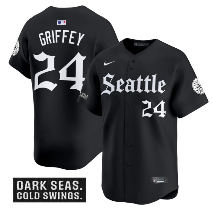 Ken Griffey Jr Jersey #24 Seattle Mariners Deep Sea Gothic Edition Limited Stitched