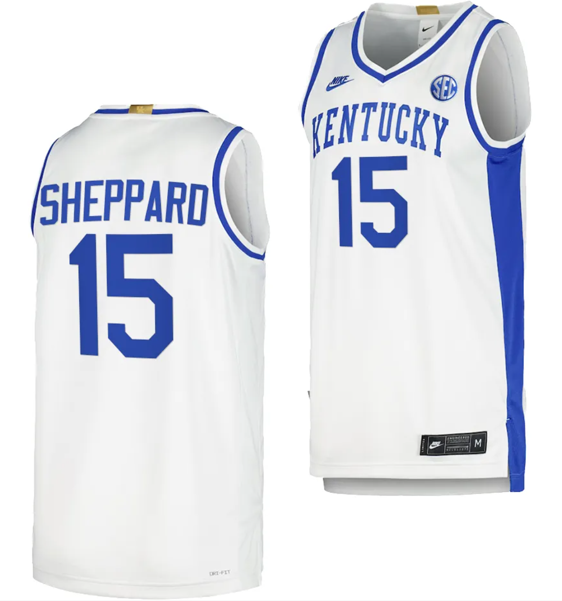 Kentucky Wildcats Reed Sheppard Jersey #15 Limited Retro Basketball White 2023-24