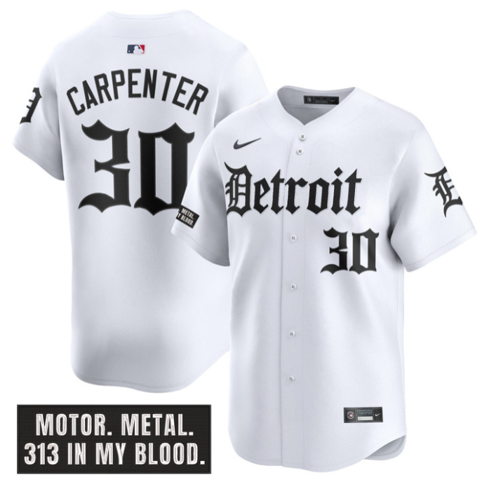 Kerry Carpenter Jersey #30 Detroit Tigers Motor Gothic Edition Vapor Limited Stitched
