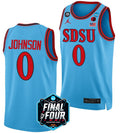 Keshad Johnson Jersey San Diego State Aztecs College Basketball 2023 NCAA Final Four Blue #0