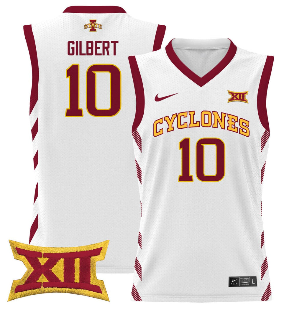 Keshon Gilbert Jersey #10 Iowa State 2024 Lightweight Basketball White