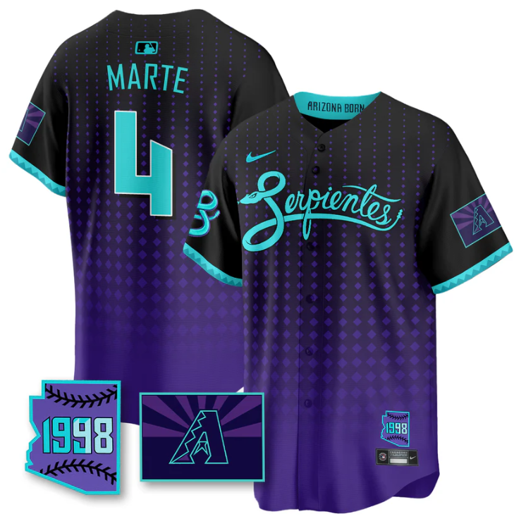 Ketel Marte Jersey #4 Arizona Diamondbacks Serpientes City Connect Stitched