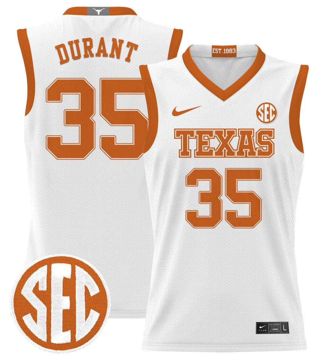 Kevin Durant Jersey #35 Texas Longhorns 2024 Lightweight Basketball White