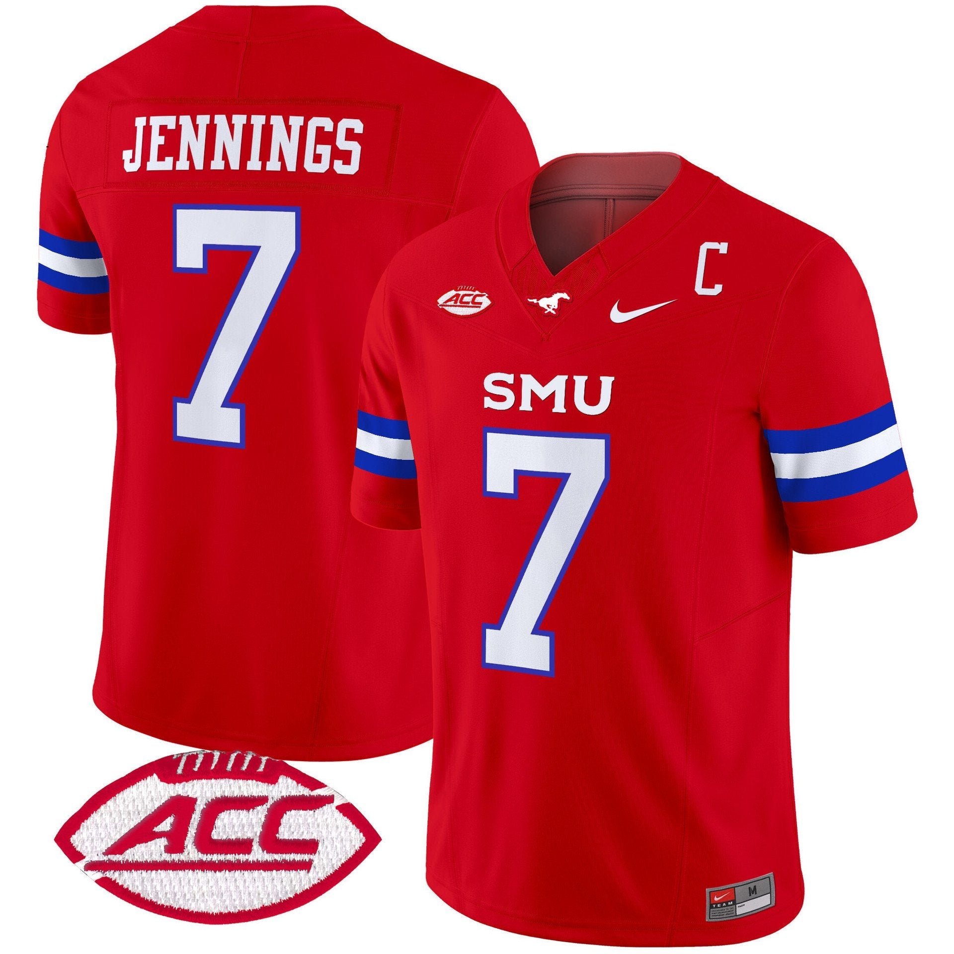 Kevin Jennings Jersey #7 SMU Mustangs 2025 Vapor Limited Stitched