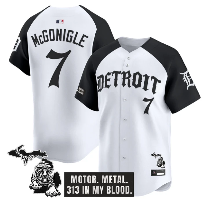 Kevin McGonigle Jersey #7 Detroit Tigers Old English Edition Stitched Alter