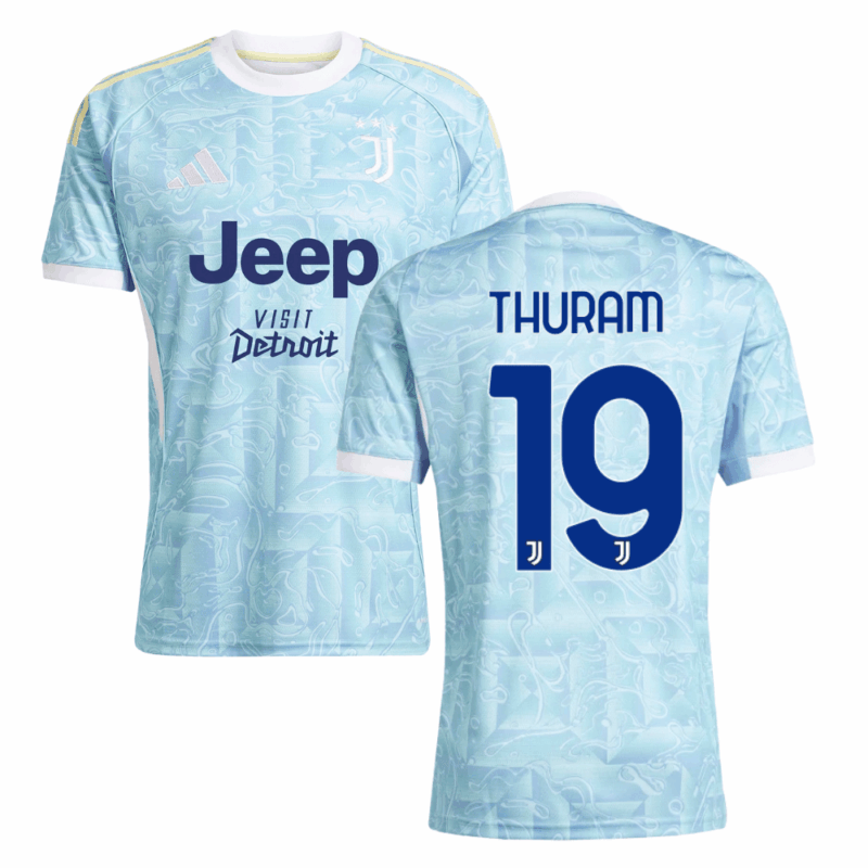 Khéphren Thuram 19 Juventus 2025-26 Away Match Jersey – Light Blue