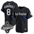 Kike Hernandez Jersey #8 Los Angeles Dodgers Gothic Edition Premier Stitched