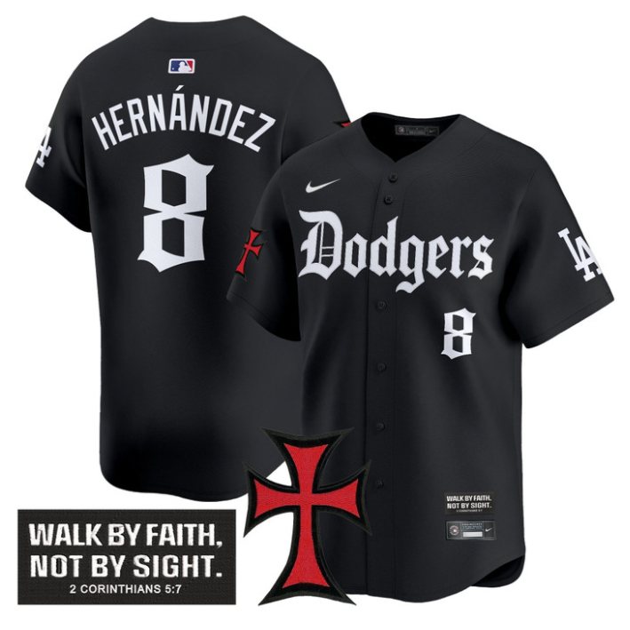 Kike Hernandez Jersey #8 Dodgers Faith Glory Edition Vapor Premier Limited Stitched