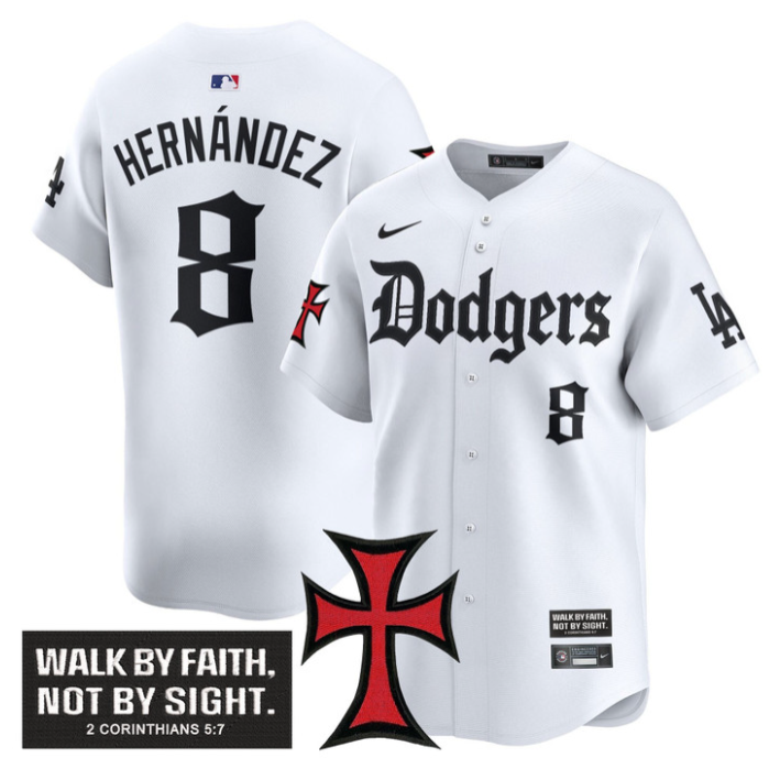 Kike Hernandez Jersey #8 Dodgers Faith Glory Edition Vapor Premier Limited Stitched