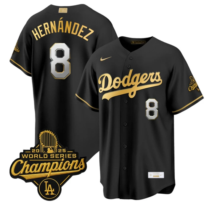Kike Hernandez Jersey #8 Dodgers Gold Collection Premier Stitched