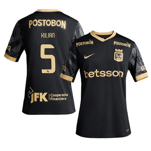 Kilian Toscano 5 Atlético Nacional 2025-26 Away Men Jersey – Black