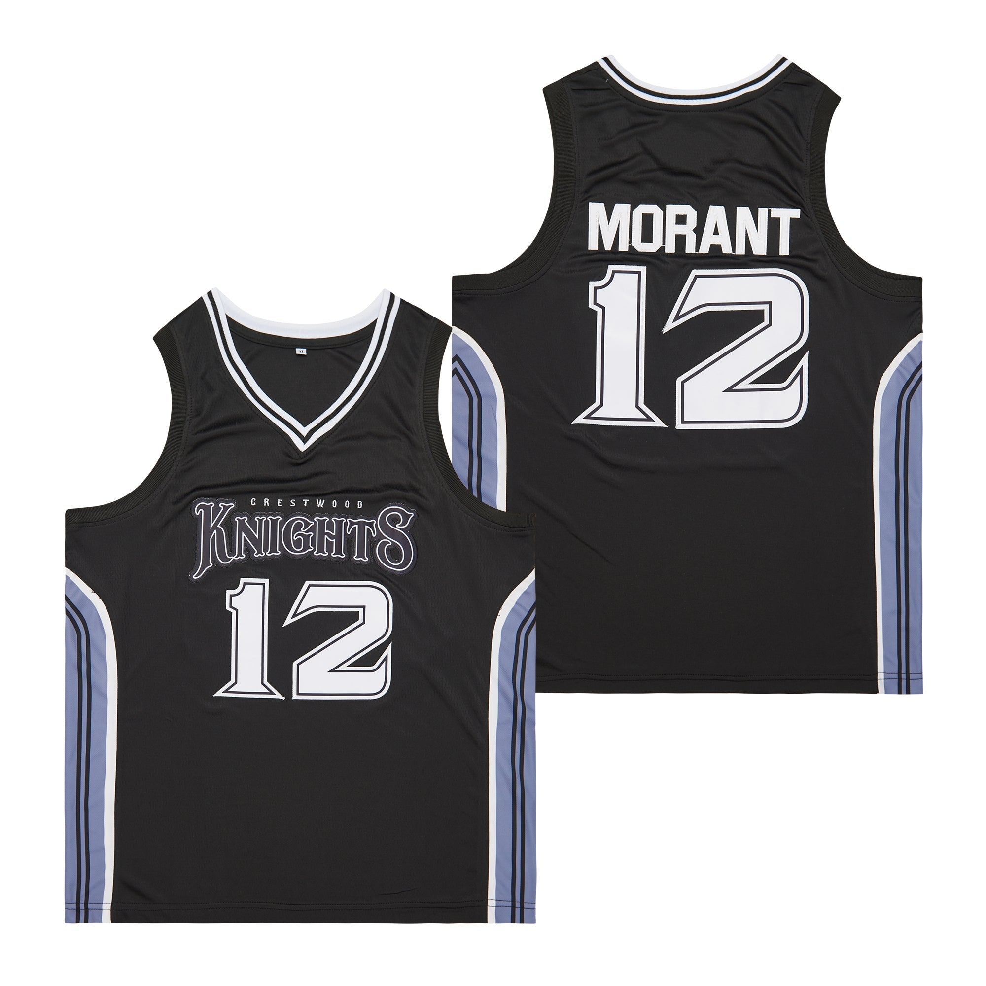 Knights #12 Morant Movie Basketball Jersey Black