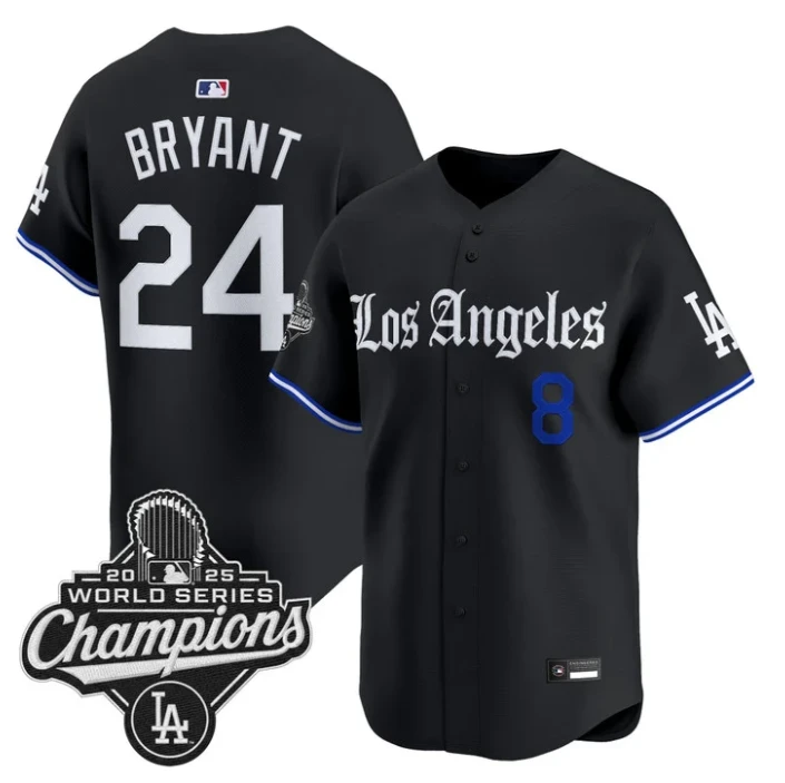 Kobe Bryant Jersey #24 Los Angeles Dodgers Gothic Edition Premier Stitched