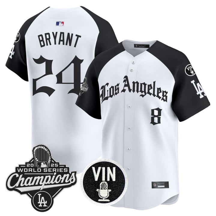 Kobe Bryant Jersey #24 Dodgers 2025 World Series Champions LA Gothic