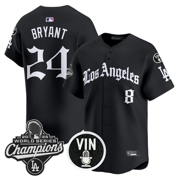 Kobe Bryant Jersey #24 Dodgers 2025 World Series Champions LA Gothic