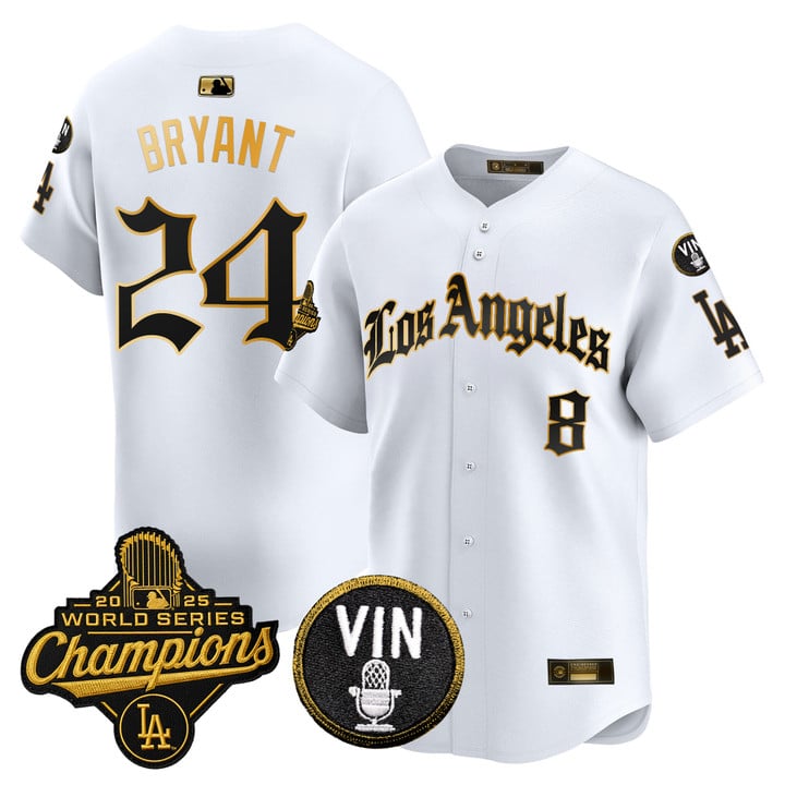 Kobe Bryant Jersey #24 Dodgers 2025 World Series Champions LA Gothic