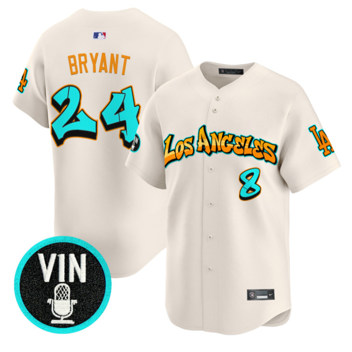 Kobe Bryant Jersey #24 Los Angeles Dodgers Graffiti Street Style Stitched