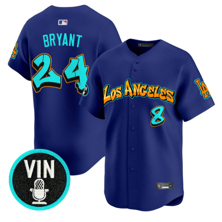 Kobe Bryant Jersey #24 Los Angeles Dodgers Graffiti Street Style Stitched