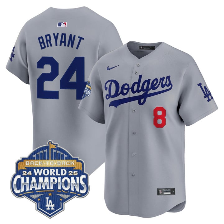 Kobe Bryant Jersey #8 Dodgers 2025 Back-To-Back Champions Stitched