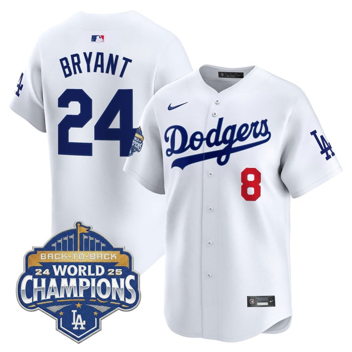 Kobe Bryant Jersey #8 Dodgers 2025 Back-To-Back Champions Stitched