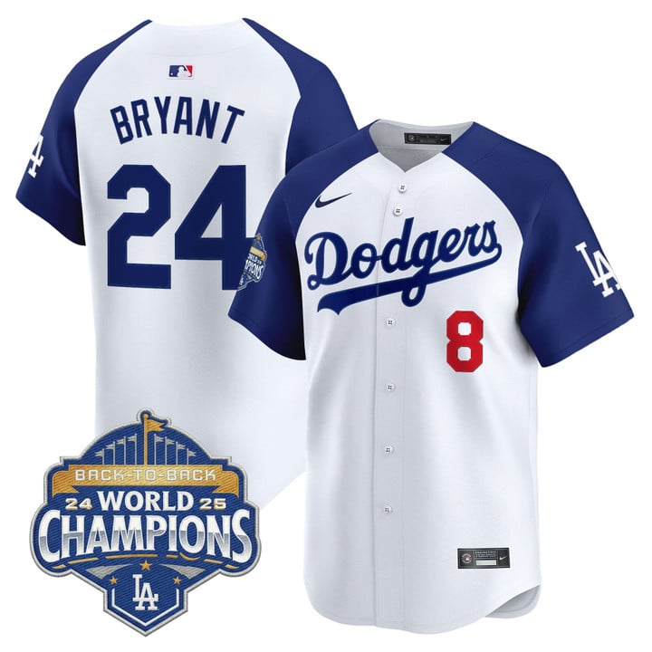 Kobe Bryant Jersey #8 Dodgers 2025 Back-To-Back Champions Stitched