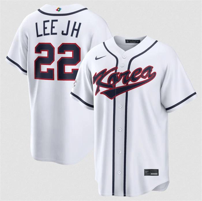 Korea Baseball #22 Jung Hoo Lee Jersey White 2026 World Baseball Classic Home Stadium Stitched