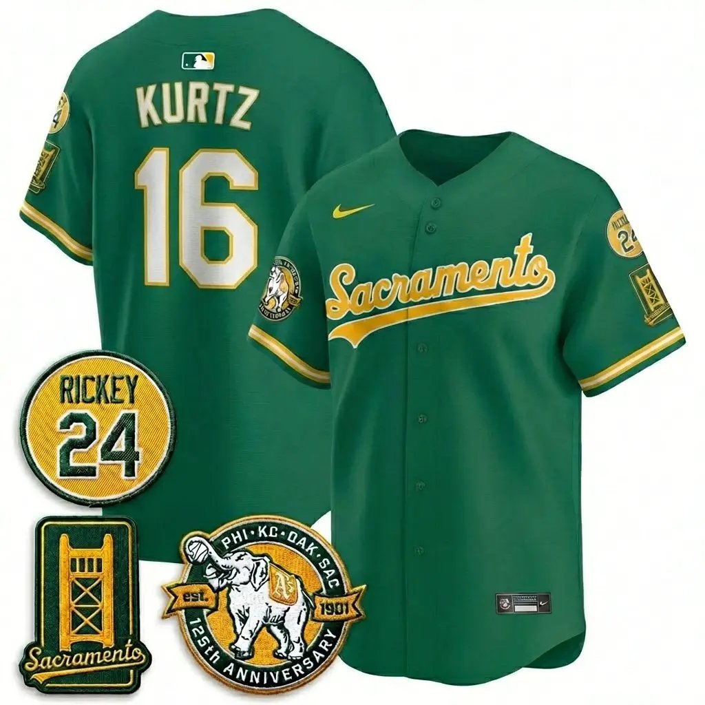 Men Oakland Athletics 2026 Alternate Sacramento - Celebrating 125 Years -  Limited Vapor Green Jersey - All Stitched