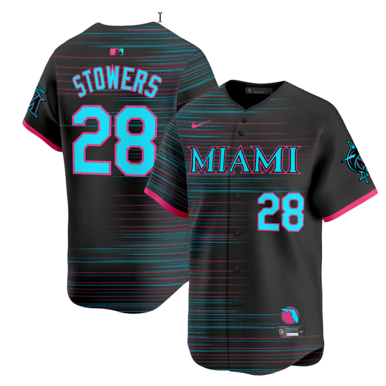 Kyle Stowers Jersey #28 Miami Marlins 2025 City Connect Vapor Premier Limited Stitched
