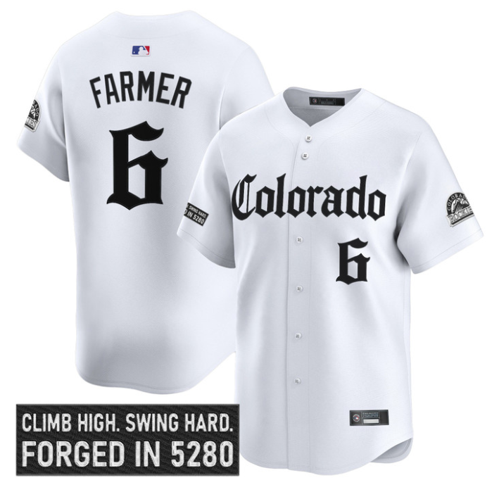 Kyle Farmer Jersey #6 Colorado Rockies Gothic Mile High Shadows Edition