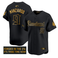 Kyle Manzardo Jersey #9 Cleveland Indians Gothic Iron Edition Stitched