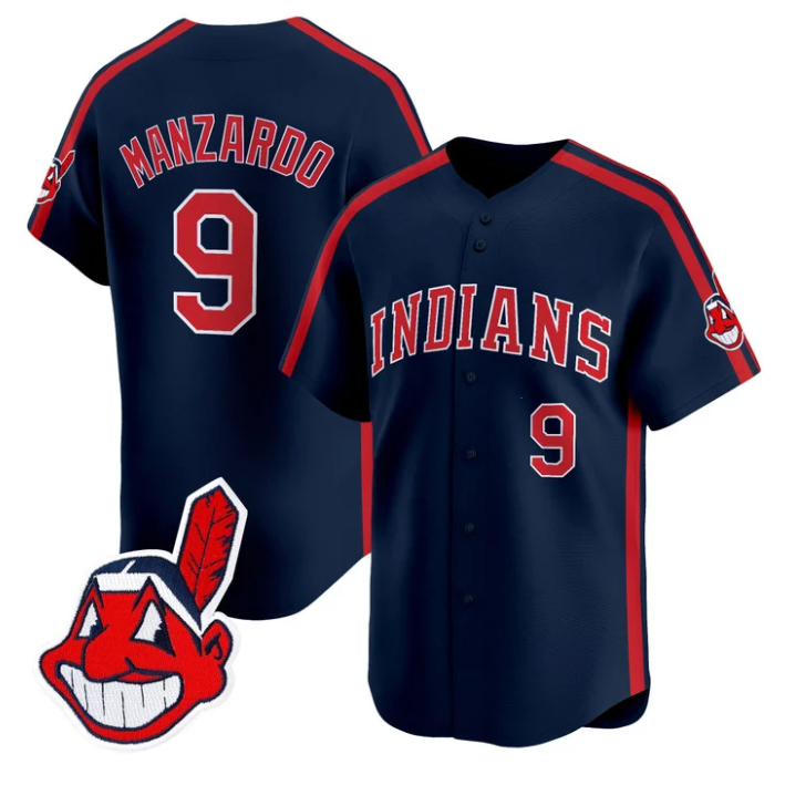 Kyle Manzardo Jersey #9 Cleveland Indians Ricky Wild Thing Vaughn Stitched