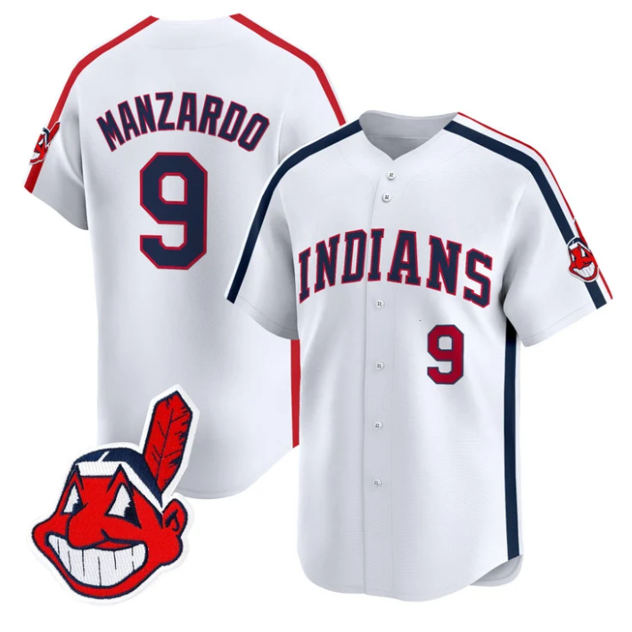 Kyle Manzardo Jersey #9 Cleveland Indians Ricky Wild Thing Vaughn Stitched