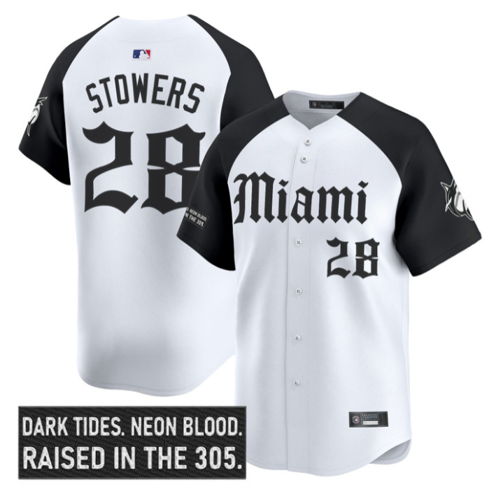 Kyle Stowers Jersey #28 Miami Marlins Gothic Vice Edition Stitched