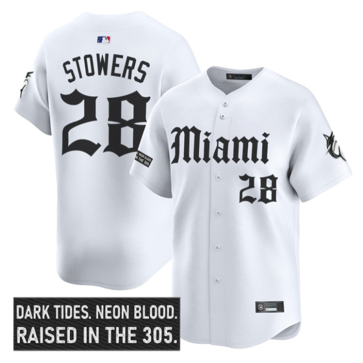 Kyle Stowers Jersey #28 Miami Marlins Gothic Vice Edition Stitched